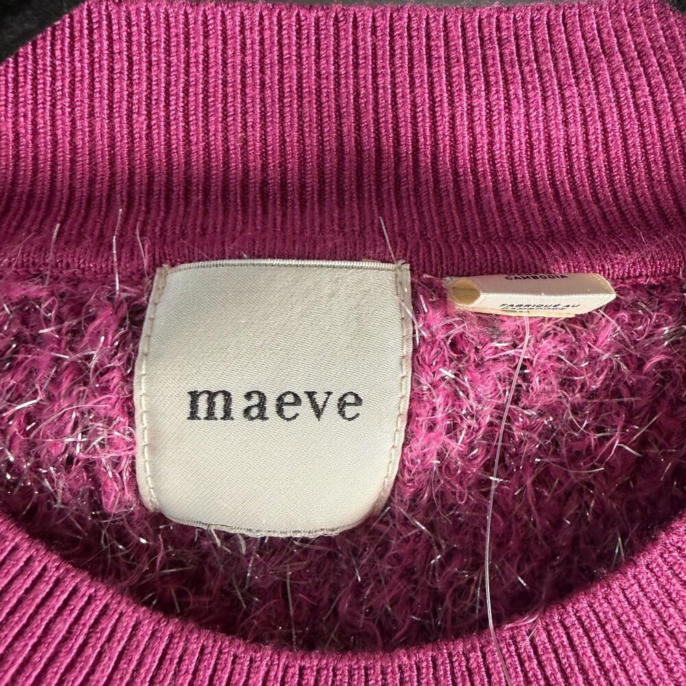 Anthropologie Maeve NWT Violetta Short Sleeve Open Back Sweater Pink Tinsel XL - Picture 5 of 12